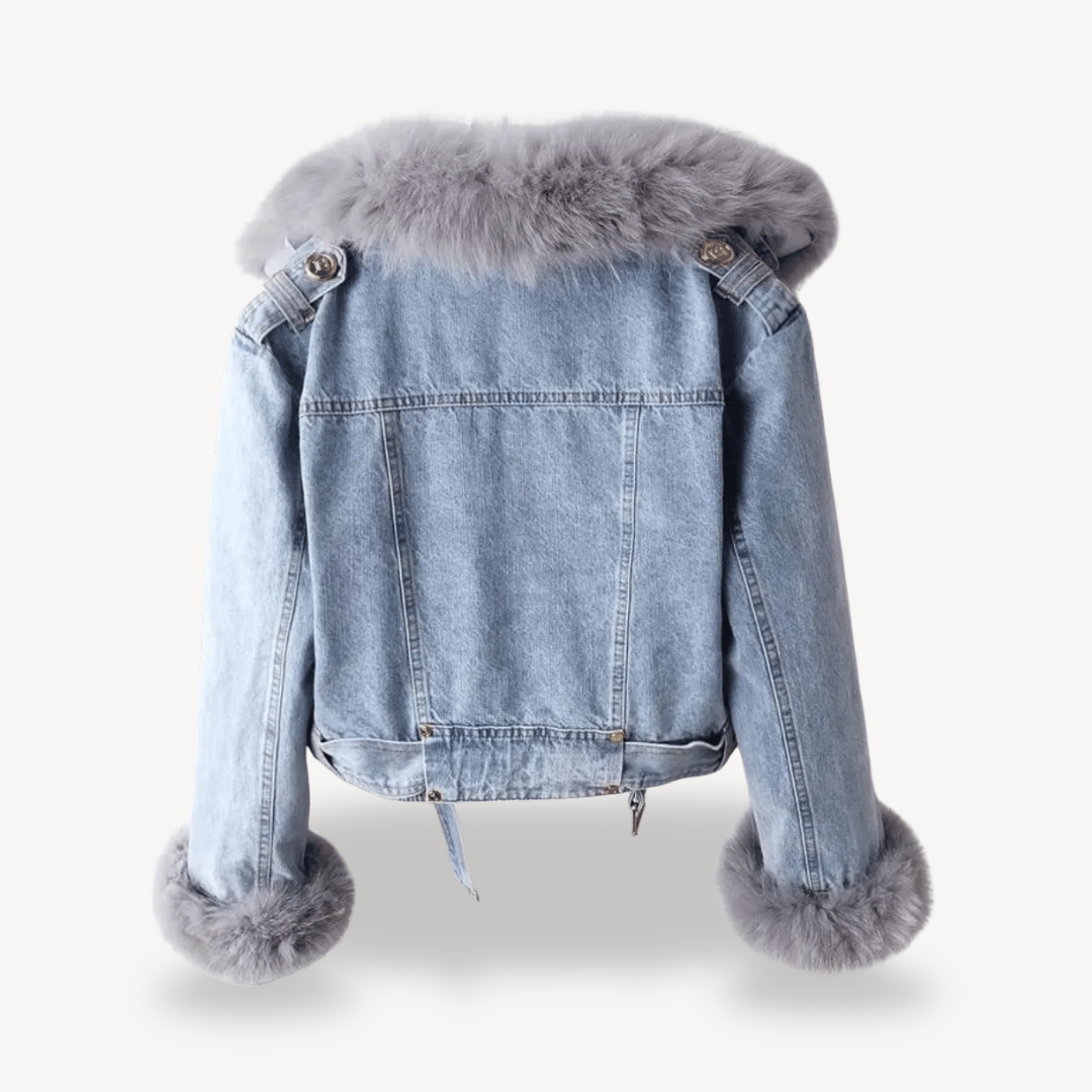 Stilla | Künstpelsforet Denimjakke til kvinder