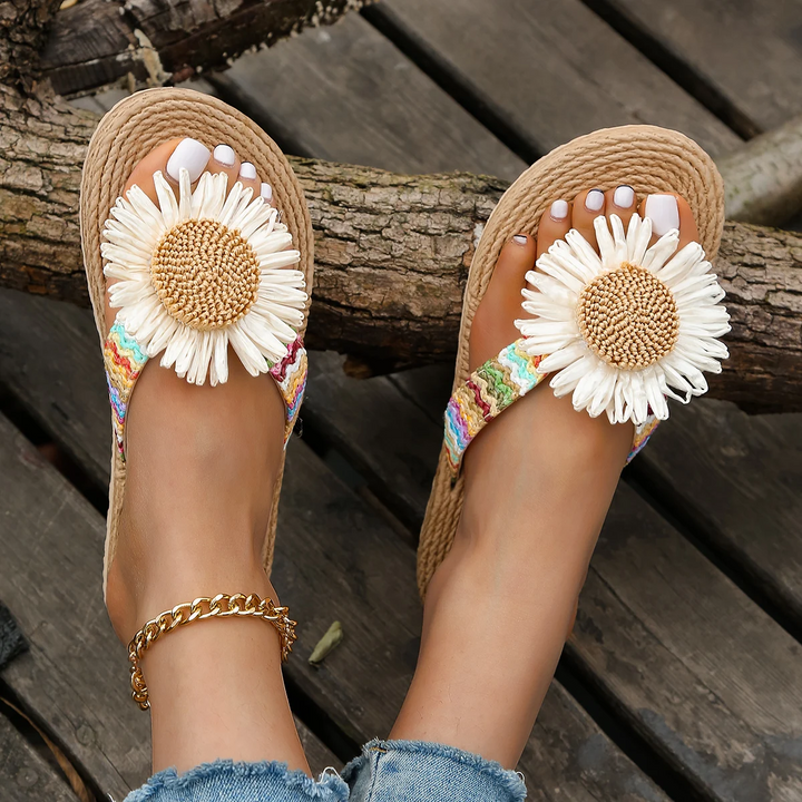 Stilla | Linned Solsikke Anti Skrid Flip Flops