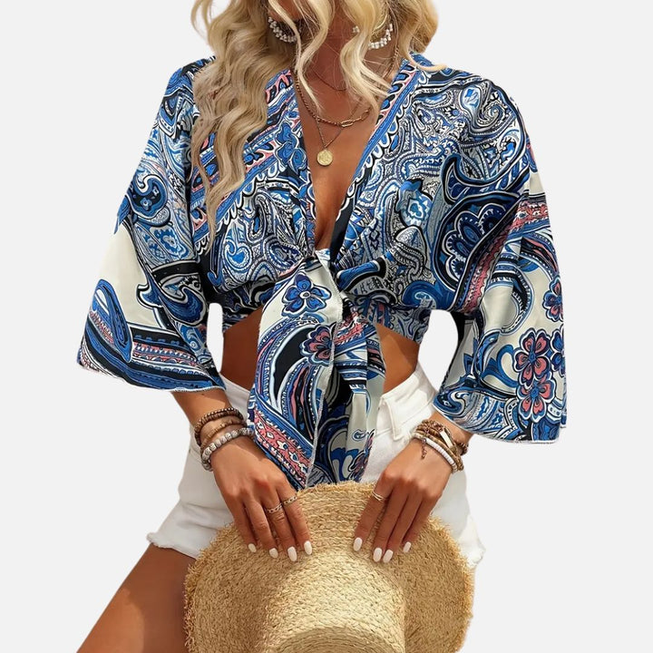 Stilla | Boho Bluse Med Slips Til Kvinder