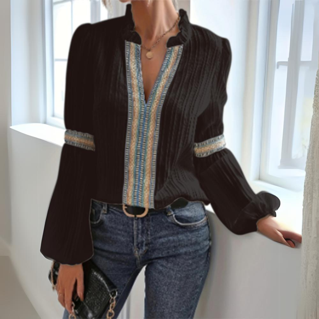 Stilla | Bluse i Boho stil med vide ærmer