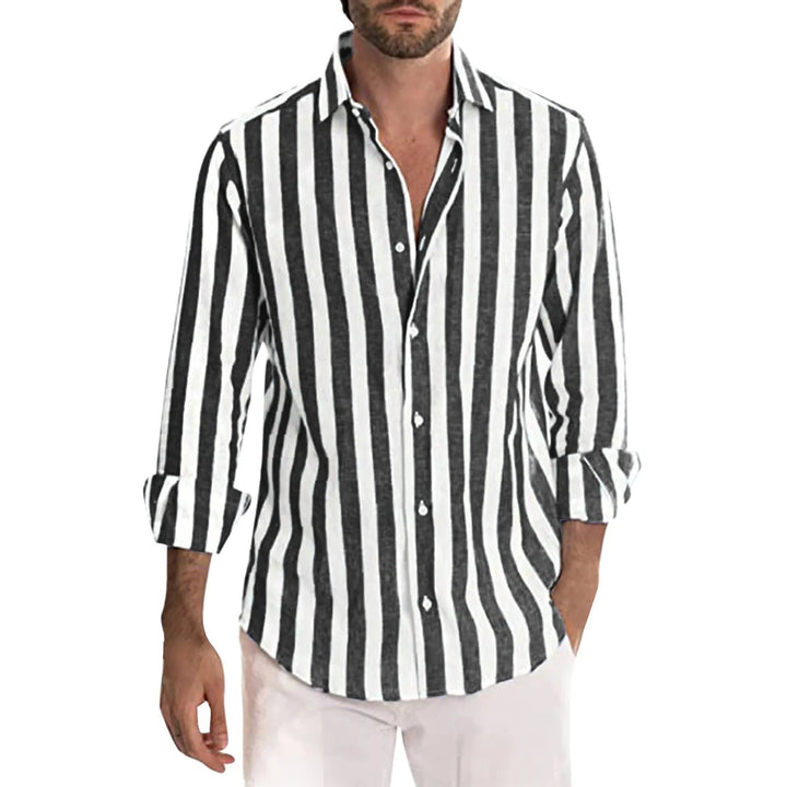 Skovae | Stilig Stribet Linnedshirt til Mænd