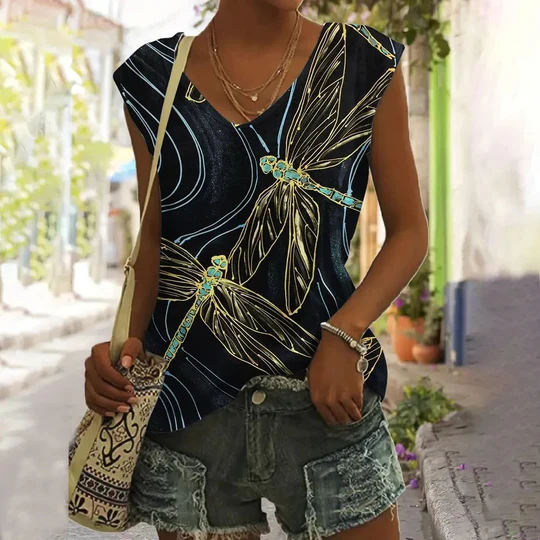 Stilla | Dame T-shirt med sommerfugletryk