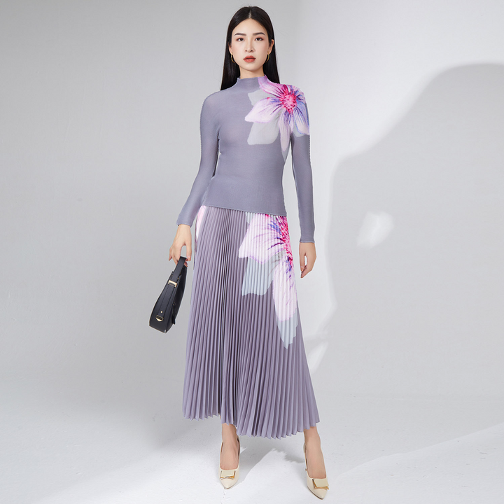 Stilla | Plisseret Blomstret Nederdel Med Top