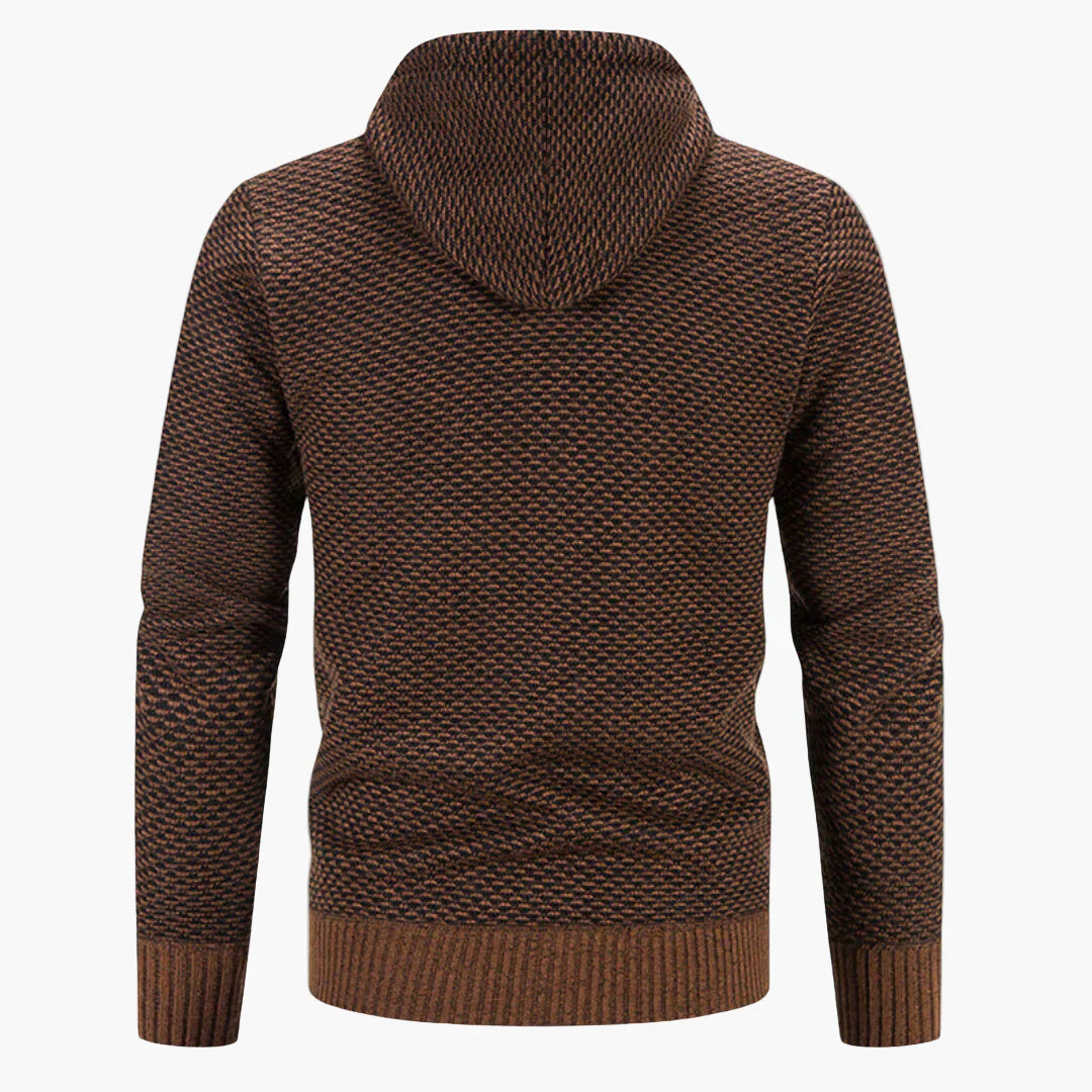 Stilla | Strik-Hættejakke til Efterår og Vinter - Behagelig Fritids-Hoodie med Lynlås