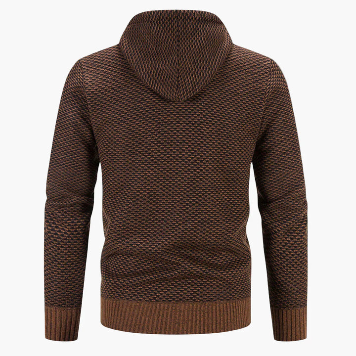 Stilla | Strik-Hættejakke til Efterår og Vinter - Behagelig Fritids-Hoodie med Lynlås