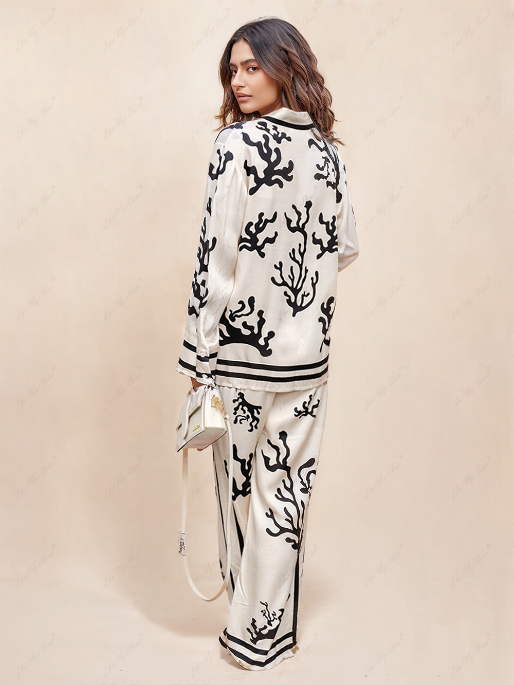 Stilla | Bedruckte Bluse Mit Unsichtbarem Knopfverschluss