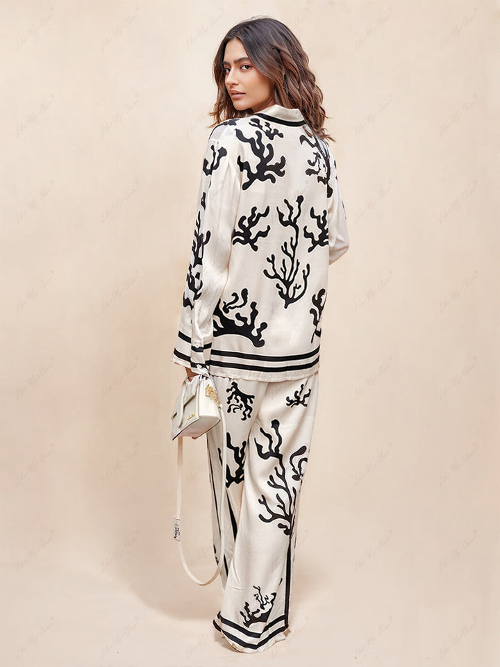 Stilla | Bedruckte Bluse Mit Unsichtbarem Knopfverschluss
