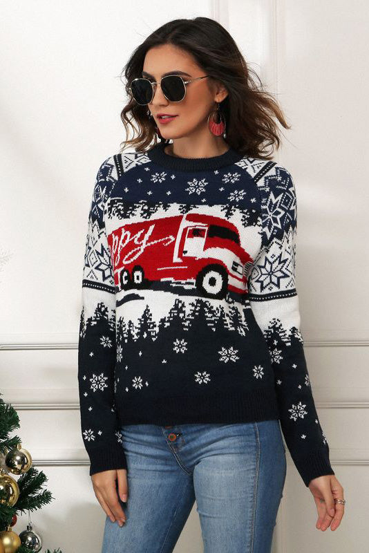 Stilla | Snefnug- og lastbiltryk julesweater