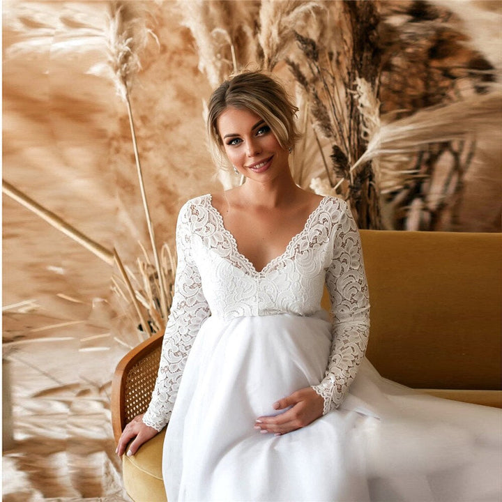 Stilla | Elegant Maxikjole i Blonder til Graviditeter
