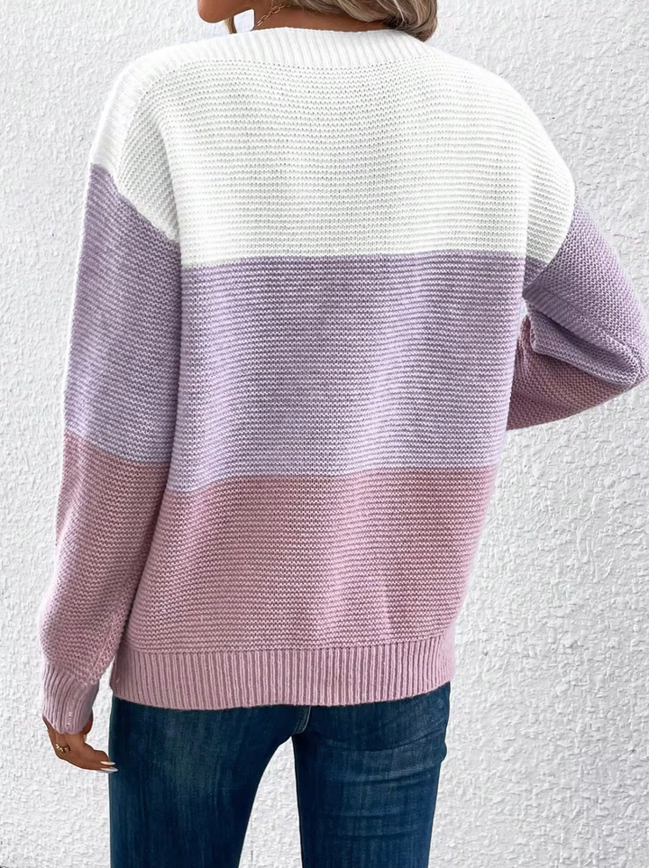 Stilla | Elegant Trefarvet Pullover