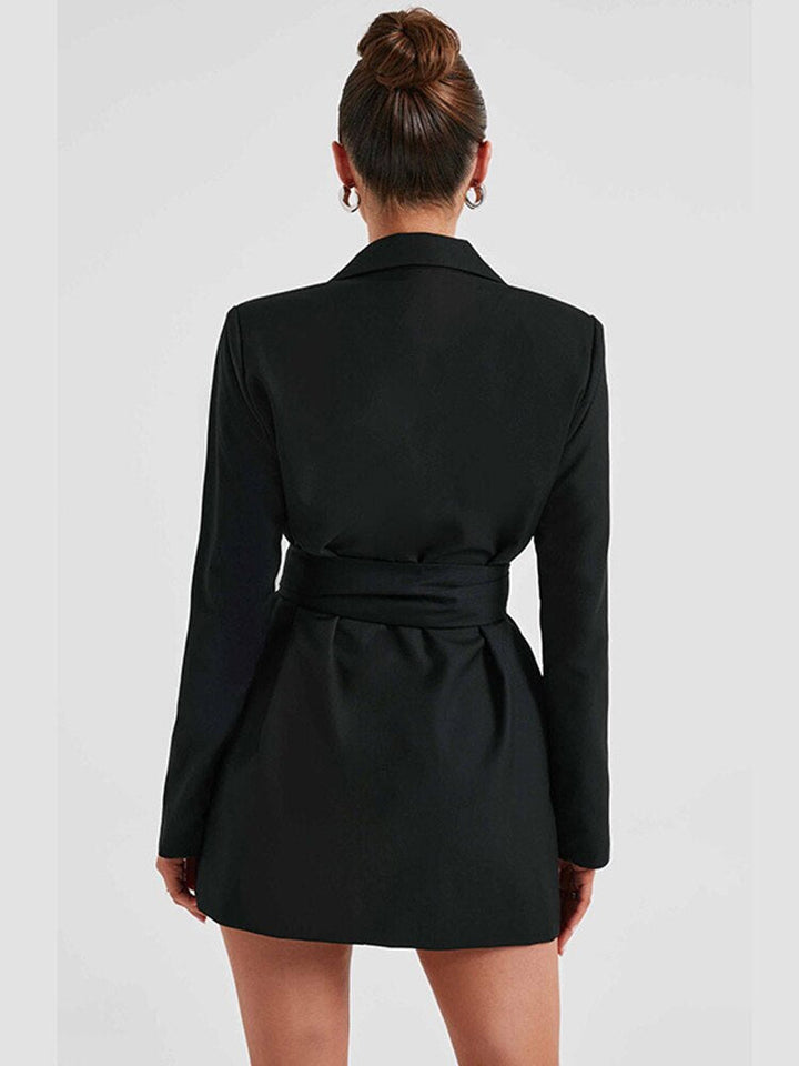 Stilla | Robe blazer sort med V-udskæring