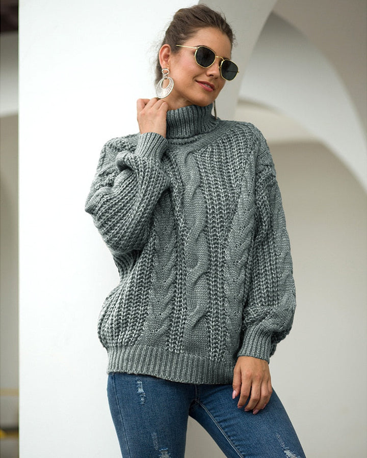 Stilla | Varmer Strikpullover med Rullekrave Dame