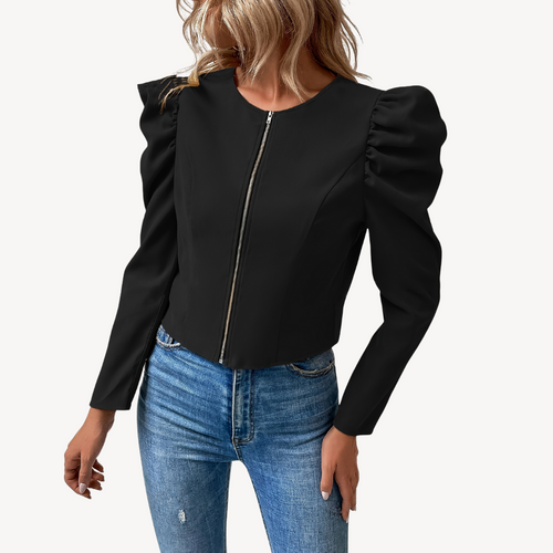 Stilla | Puff ærmer Zip-Up Jakke kvinder