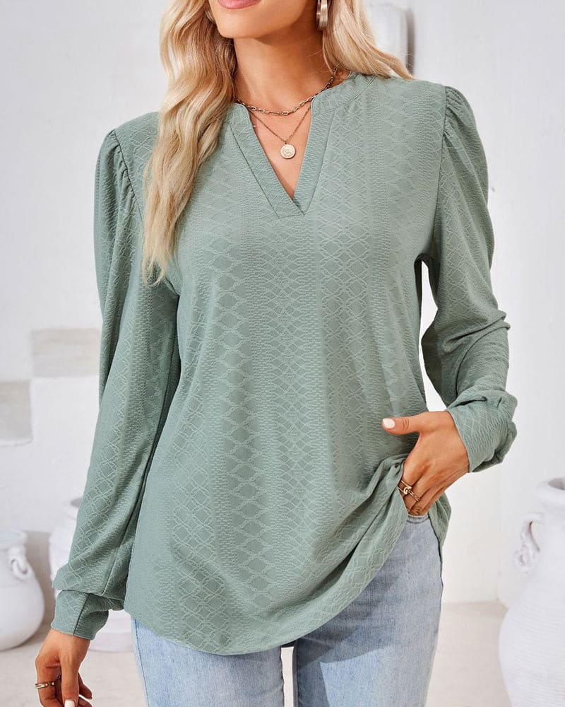 Stilla | V-udskæring Jacquard Top
