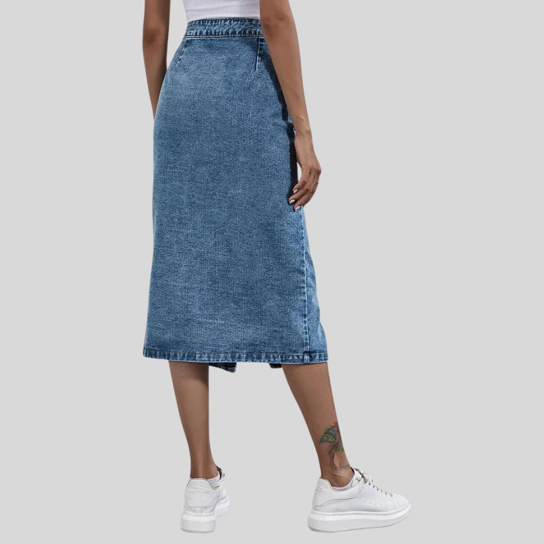 Stilla | Midi Skørt Chic lavet af Jeans