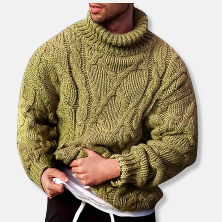 Stilla | Rullekrave Uldblanding Løs Pasform Flettemønster Pullover