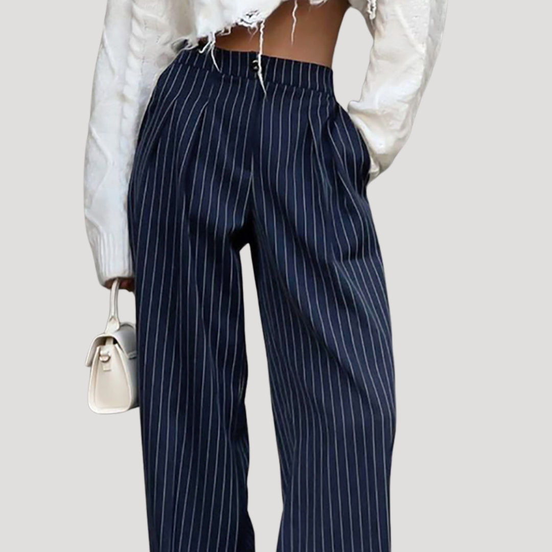 Stilla | Pinstripe Brede Ben Bukser