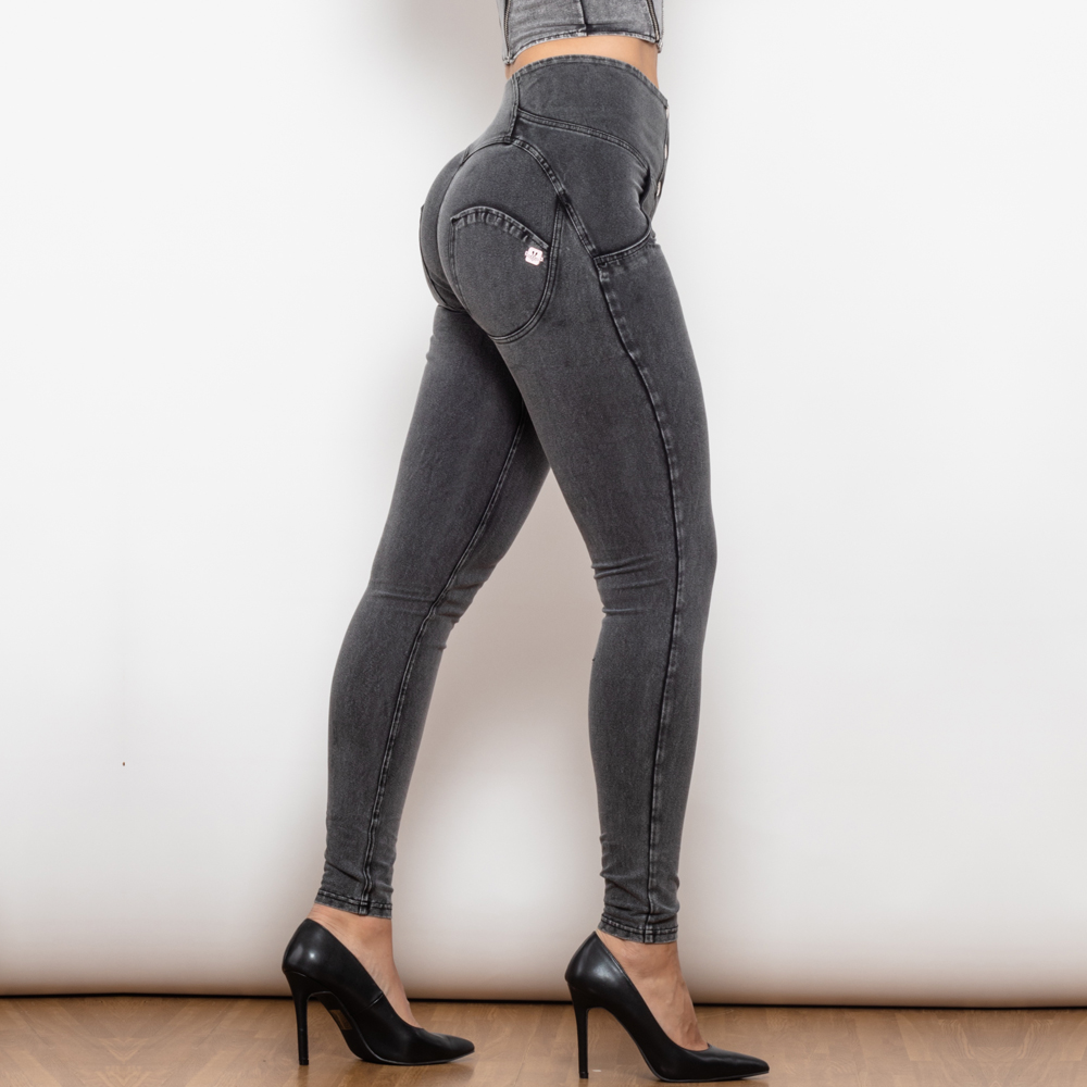 Stilla | Grå Stramme Jeans Med Høj Talje