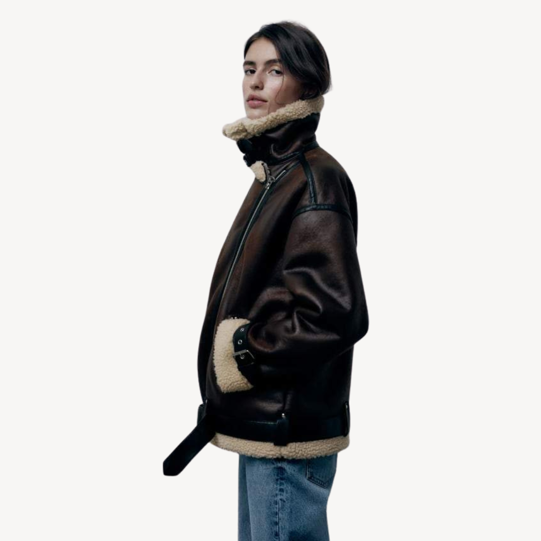 Stilla | Shearling Bikerjakke til kvinder