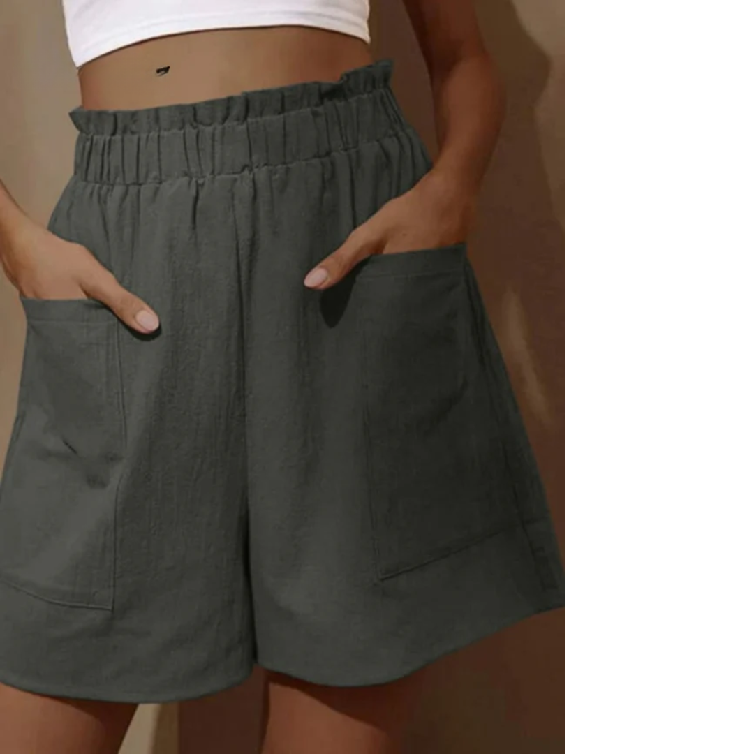 Stilla | Shorts I Bomuld Og Linned Med Høj Talje