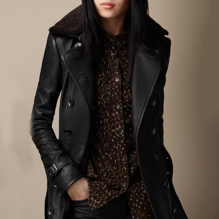 Stilla | Sort læderjakke med elegant look