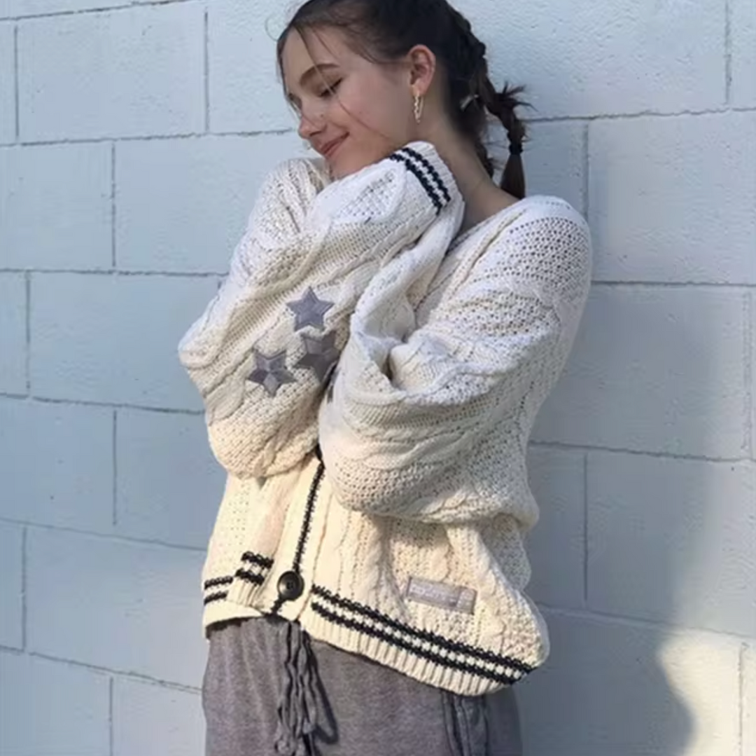 Stilla | Broderet Pullover Med Stjernemønster