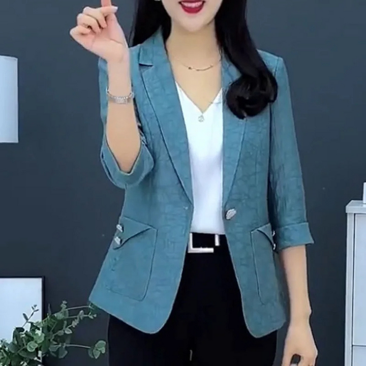 Stilla | Blazer Dame Casual Med Oppbrettede Ærmer