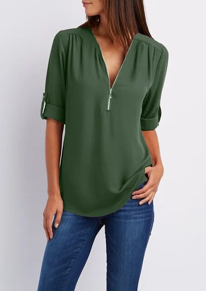 Stilla | Bluse med Lynlås