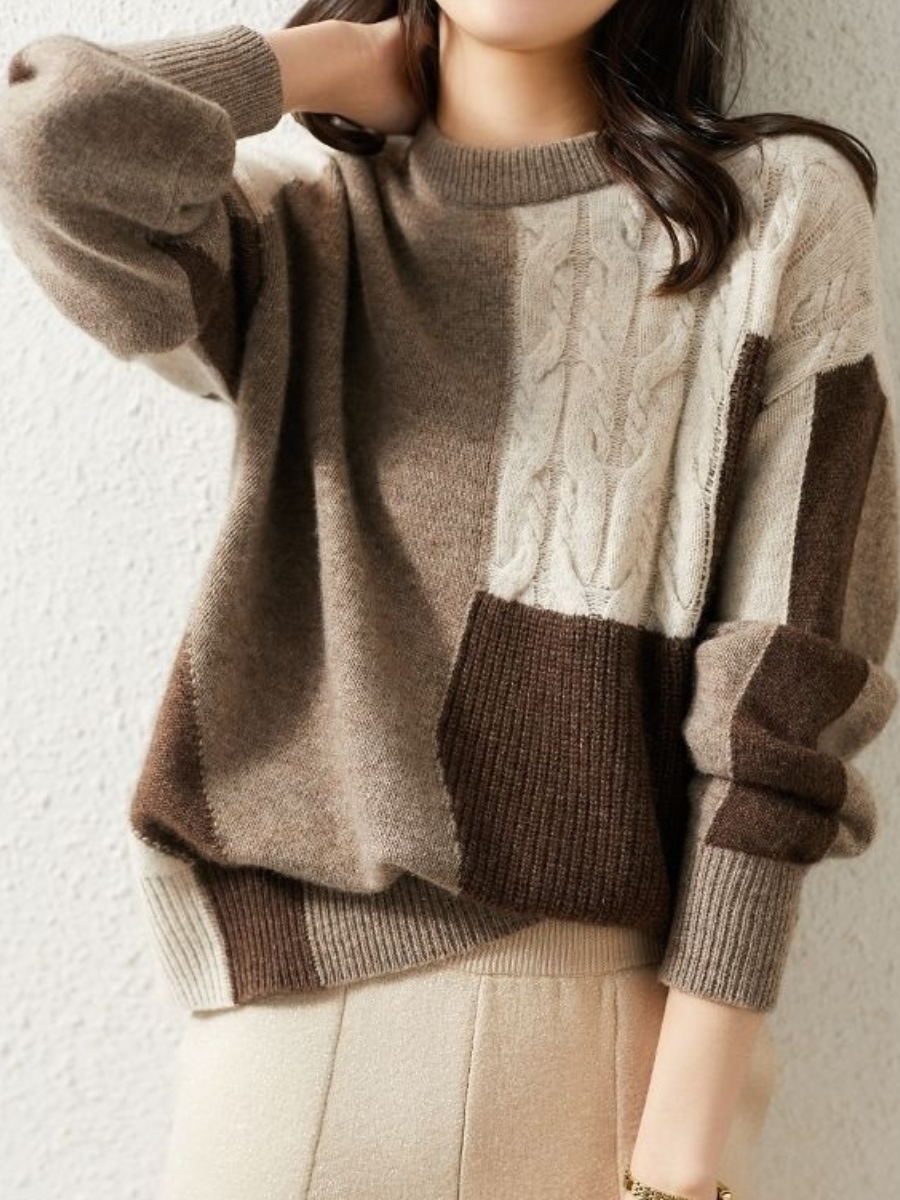 Stilla | Chic & Amp; Stilfuld Strik Sweater I Kontrastfarve