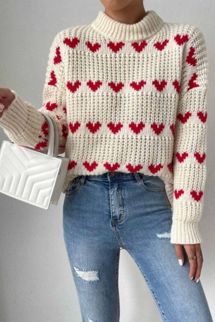 Stilla | Pullover Jacquard Hjertemotiv