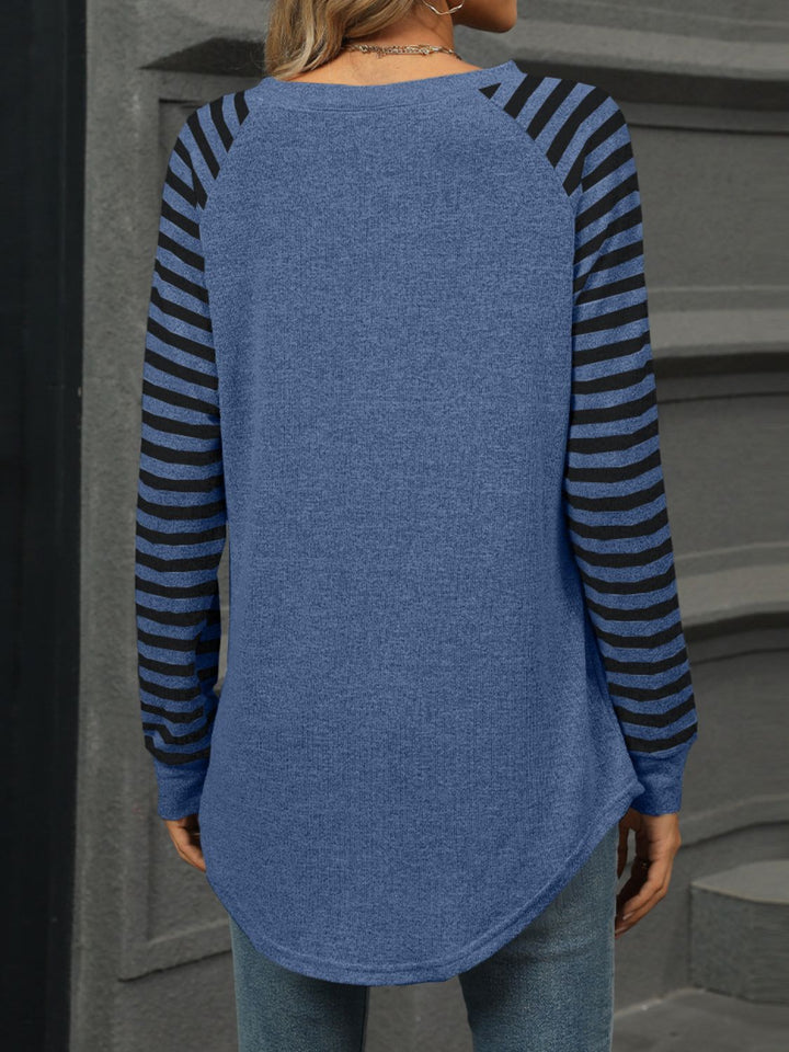Stilla | Langærmet Stribet Rundhalset T-shirt