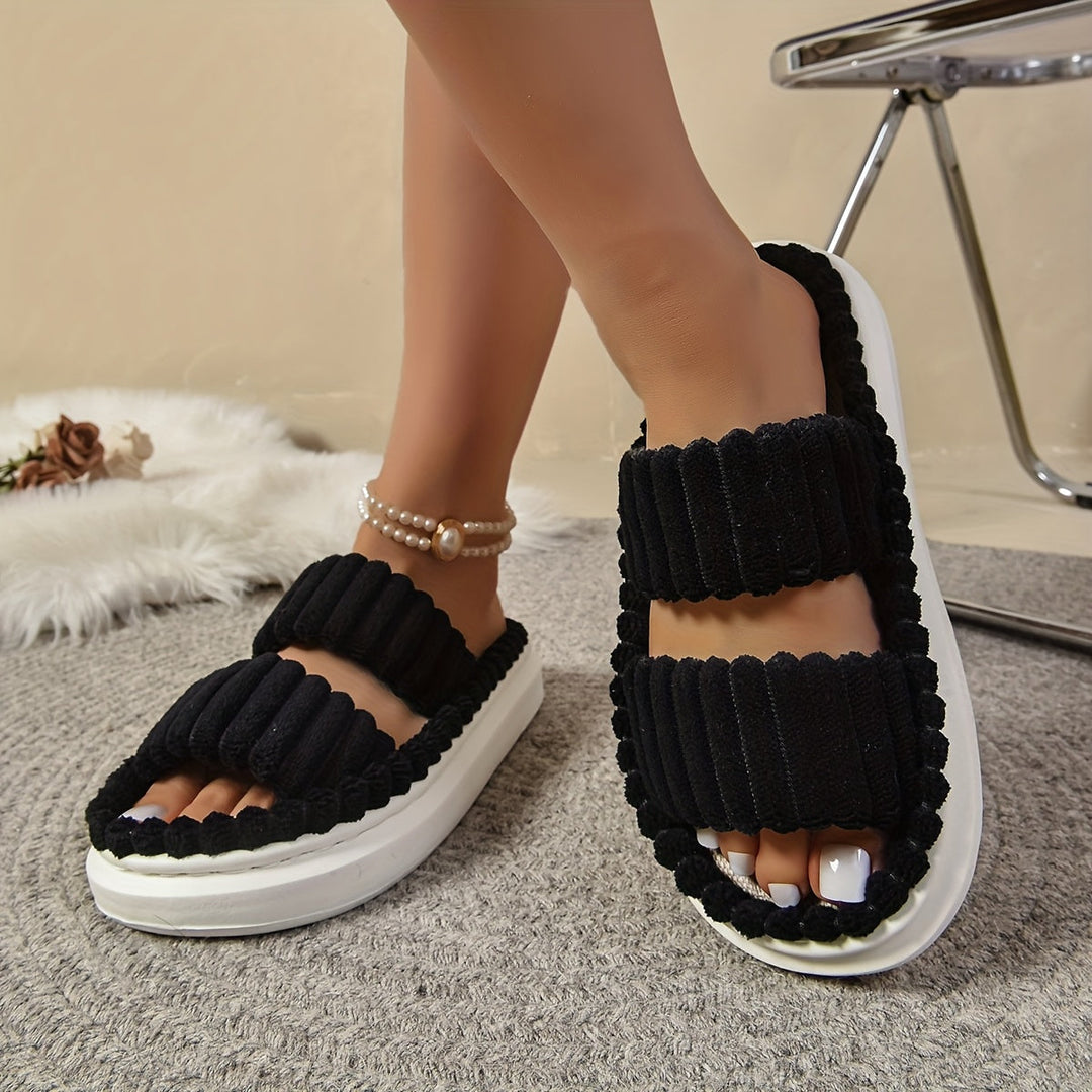 Stilla | Dame Tofarvede Sandaler Stof Med Striber