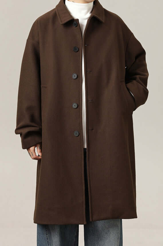 Stilla | Mænds klassisk oversized uldfrakke