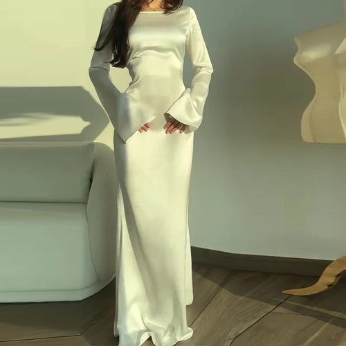 Stilla | Satin Maxi Kjole med Glat Finish