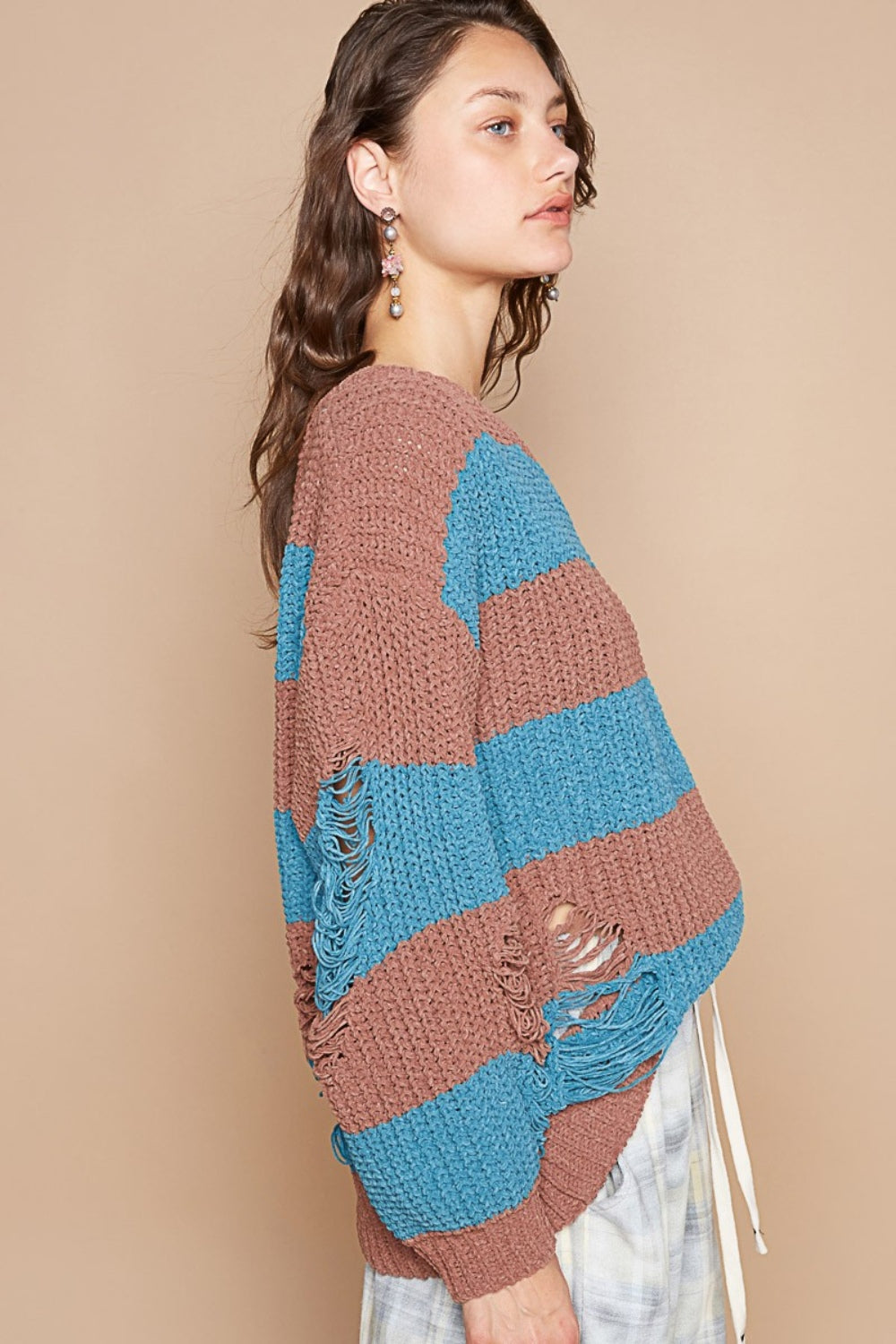 Stilla | Stribet Pullover Med Lange Ærmer I Used Look