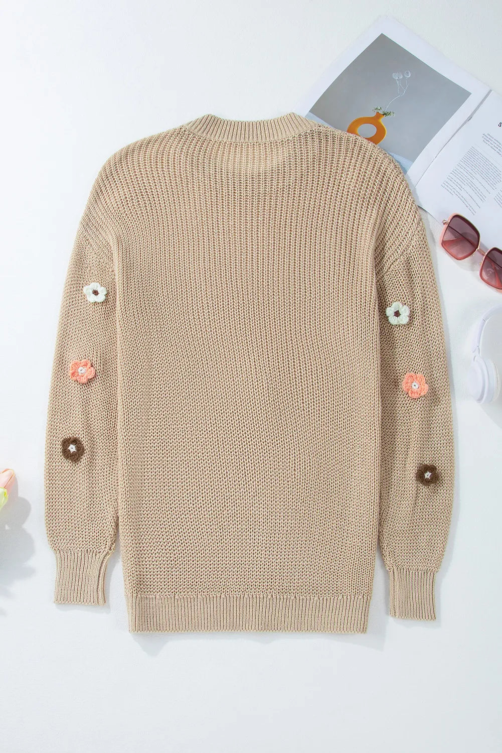 Stilla | Pullover med lange ærmer og rundt blomsterkrave