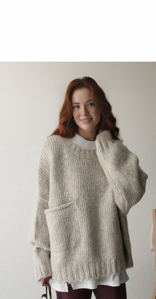 Stilla | Størrelse Strikpullover Med Lomme