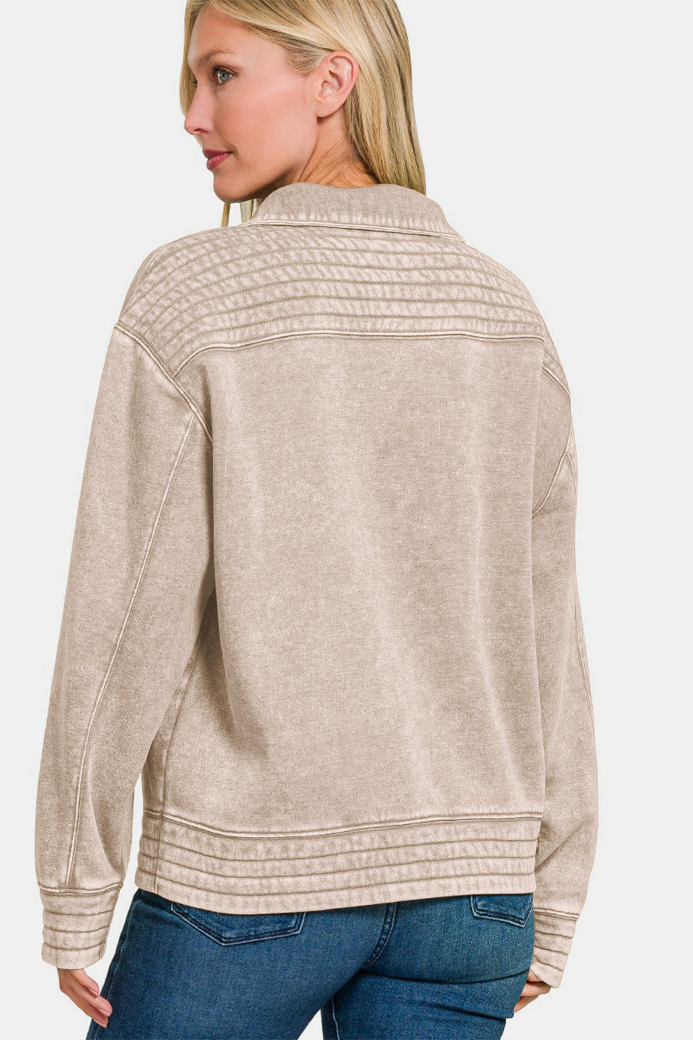 Stilla | Sweatjakke Af Halvbleget Polarfleece Zenana