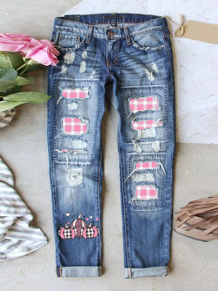 Stilla | Printet Lige Jeans