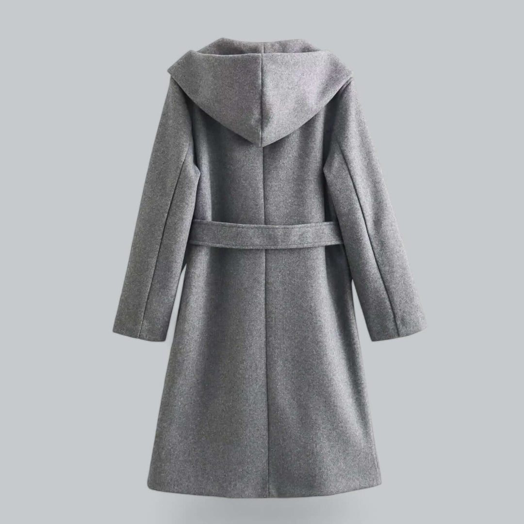 Stilla | Dame Hoodie Lang Trenchcoat