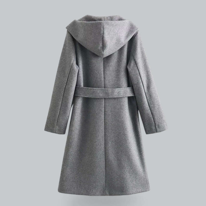 Stilla | Dame Hoodie Lang Trenchcoat