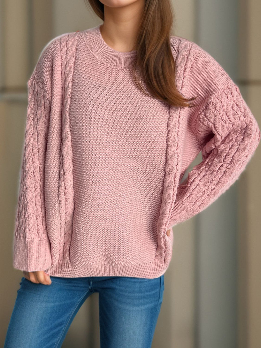 Stilla | Snippet Pullover med Lange Ærmer og Rund Halsudskæring