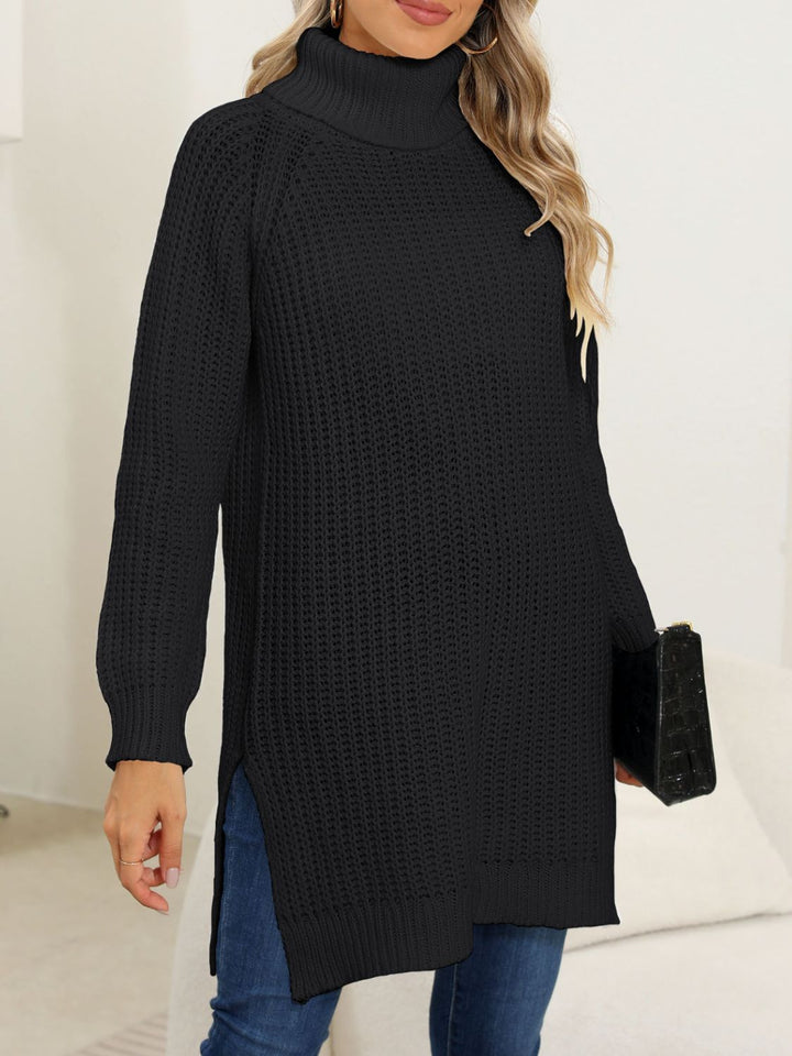 Stilla | Rullekravetrøje med Simpelt Design og Lange Ærmer