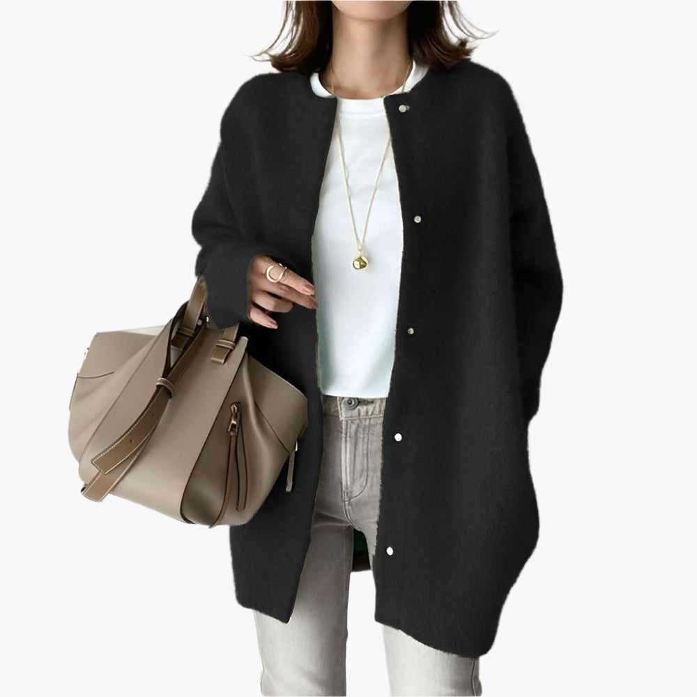 Stilla | Strikjakke I Oversize-Look - Moderigtig Casual Cardigan til Hverdag Og Kontor