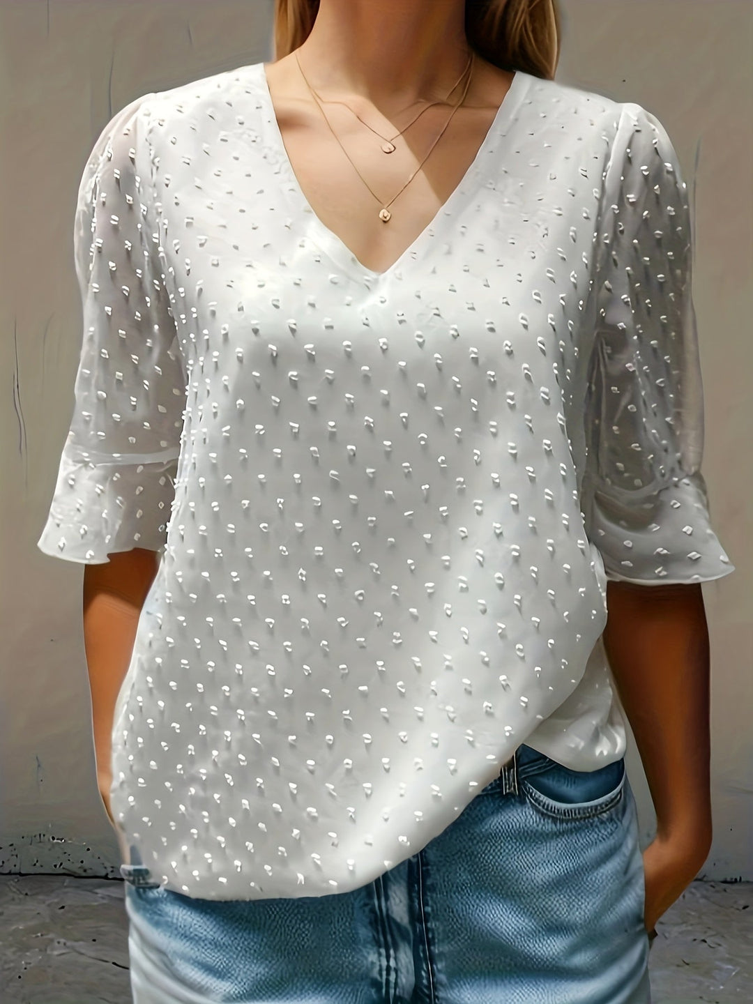 Stilla | Løs Chiffonbluse Med Lange Ærmer