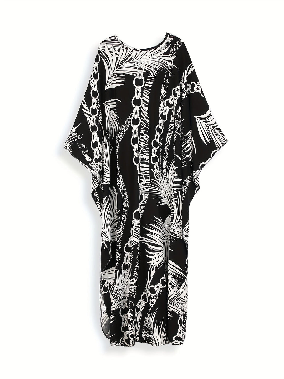 Stilla | Boho Maxi Kjole Sort Sommerstrandkjole Med V-Hals