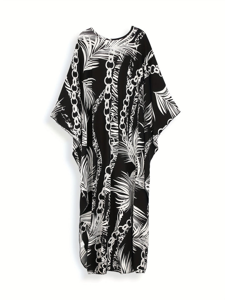 Stilla | Boho Maxi Kjole Sort Sommerstrandkjole Med V-Hals