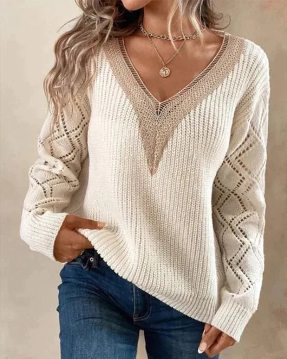 Stilla | Elegant V-udskæring Pullover