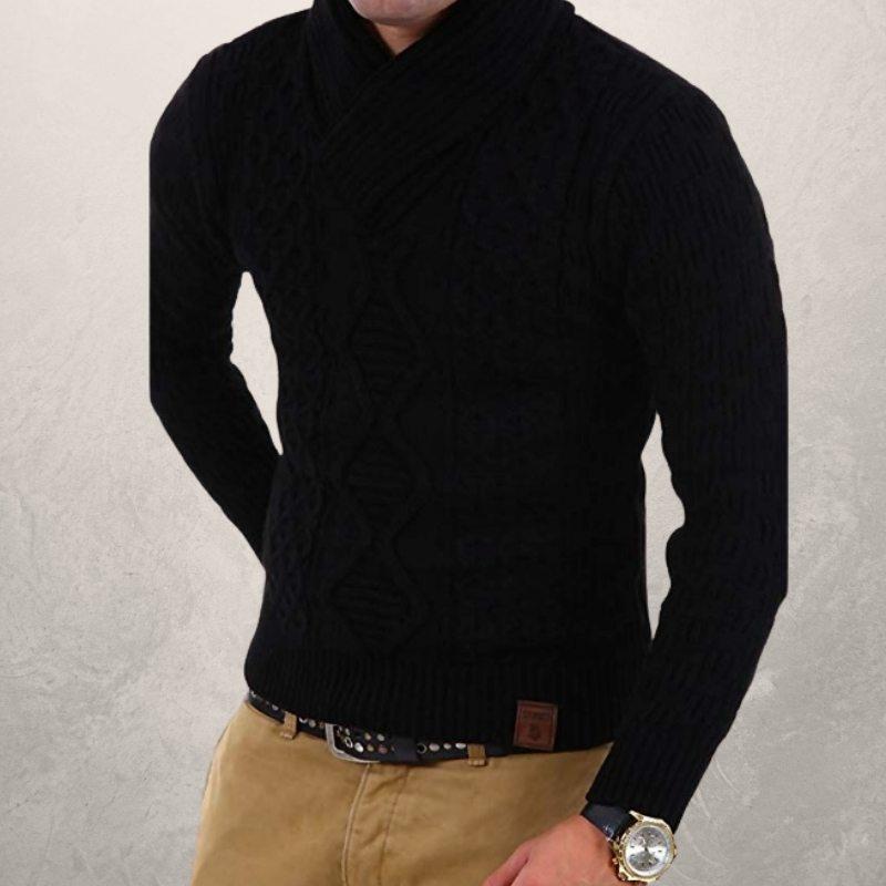 Stilla | Uldscarf Krave Pullover Kabelstrik Vinterpullover