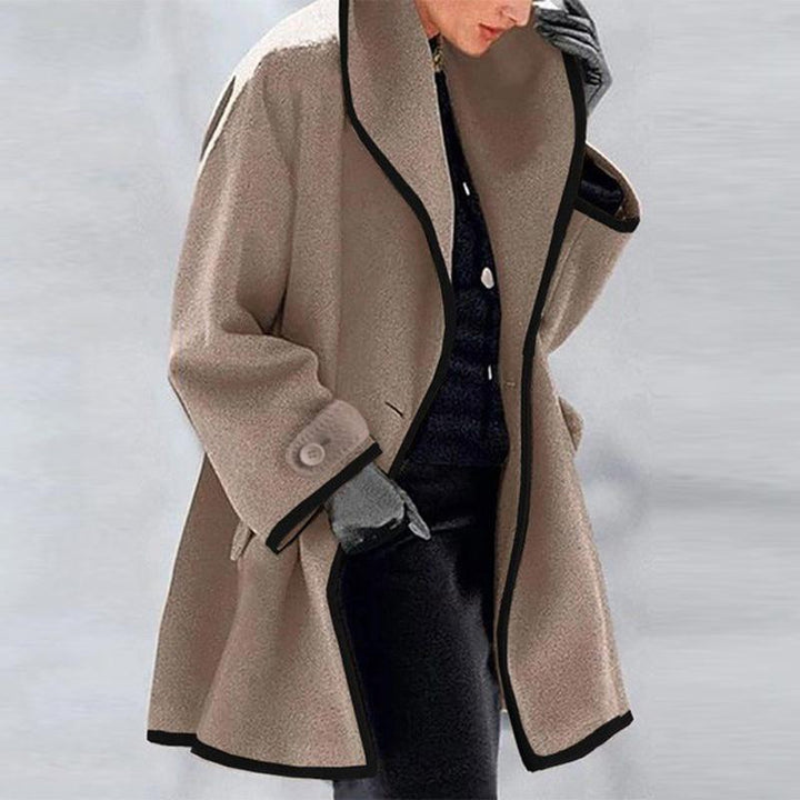 Stilla | Frakke Uldblanding Oversized Pasform Draperet Krave Lang Stil